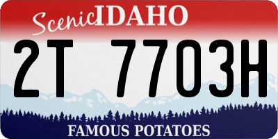 ID license plate 2T7703H