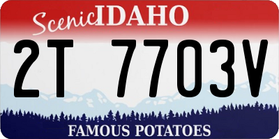 ID license plate 2T7703V