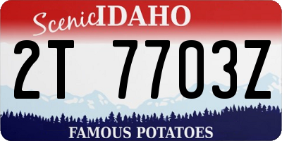 ID license plate 2T7703Z