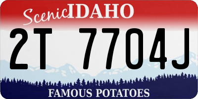 ID license plate 2T7704J