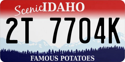 ID license plate 2T7704K