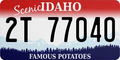 ID license plate 2T7704O