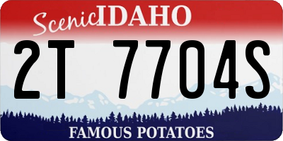 ID license plate 2T7704S