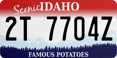 ID license plate 2T7704Z
