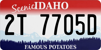 ID license plate 2T7705D
