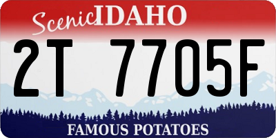 ID license plate 2T7705F