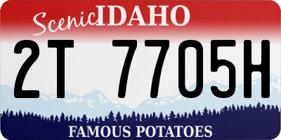 ID license plate 2T7705H
