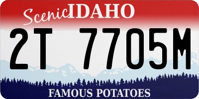 ID license plate 2T7705M