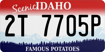 ID license plate 2T7705P