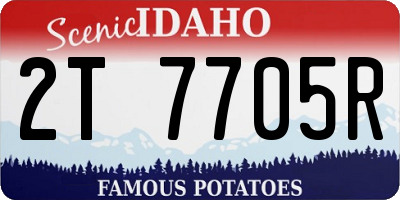 ID license plate 2T7705R