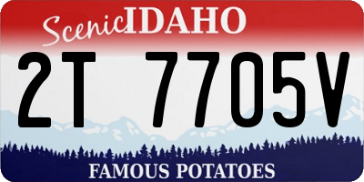ID license plate 2T7705V
