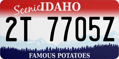 ID license plate 2T7705Z