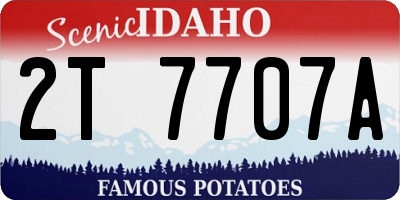 ID license plate 2T7707A