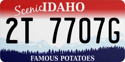 ID license plate 2T7707G