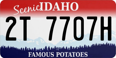 ID license plate 2T7707H