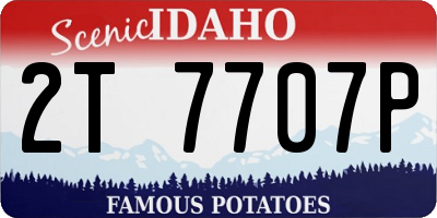 ID license plate 2T7707P
