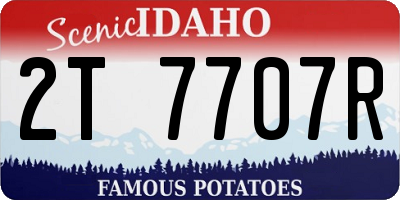 ID license plate 2T7707R