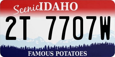 ID license plate 2T7707W