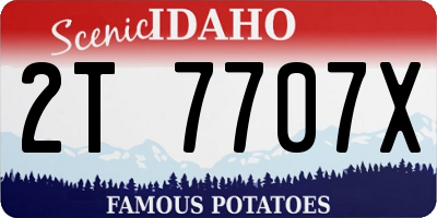 ID license plate 2T7707X