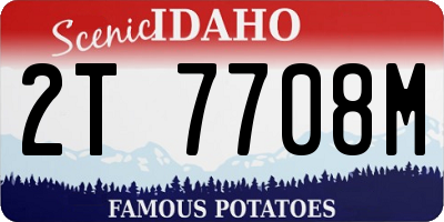 ID license plate 2T7708M