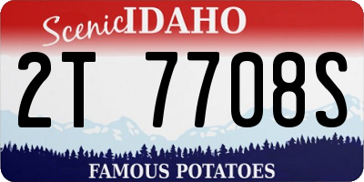 ID license plate 2T7708S