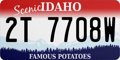 ID license plate 2T7708W
