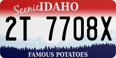 ID license plate 2T7708X