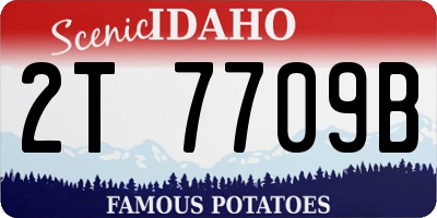ID license plate 2T7709B