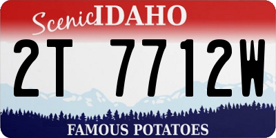 ID license plate 2T7712W