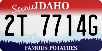 ID license plate 2T7714G