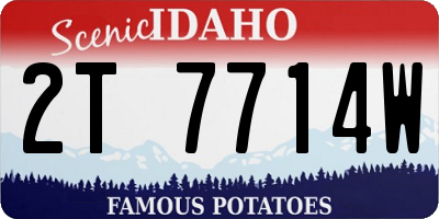ID license plate 2T7714W