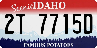 ID license plate 2T7715D