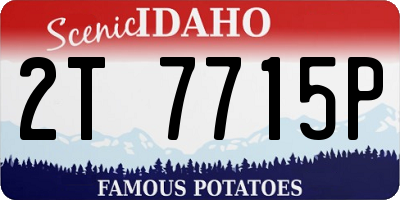 ID license plate 2T7715P