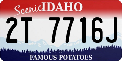 ID license plate 2T7716J
