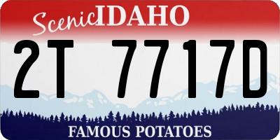 ID license plate 2T7717D