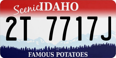 ID license plate 2T7717J