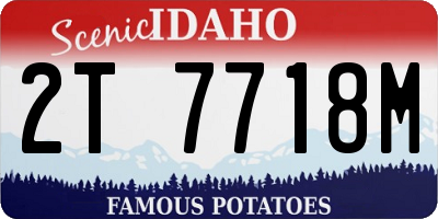 ID license plate 2T7718M