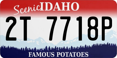 ID license plate 2T7718P