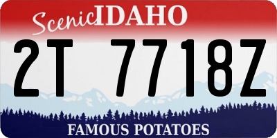 ID license plate 2T7718Z