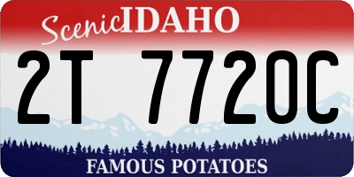 ID license plate 2T7720C