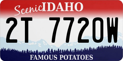 ID license plate 2T7720W