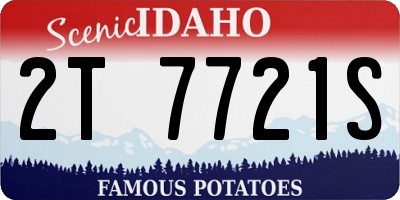 ID license plate 2T7721S