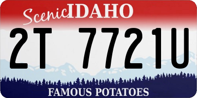 ID license plate 2T7721U