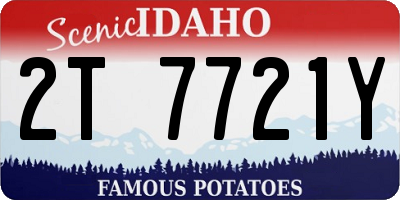 ID license plate 2T7721Y