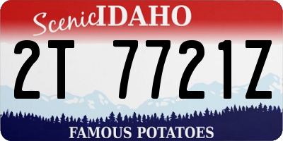 ID license plate 2T7721Z
