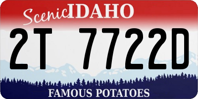 ID license plate 2T7722D