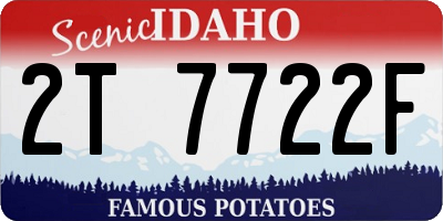 ID license plate 2T7722F