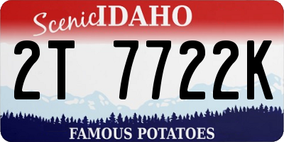 ID license plate 2T7722K
