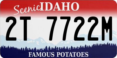 ID license plate 2T7722M