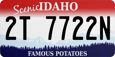 ID license plate 2T7722N